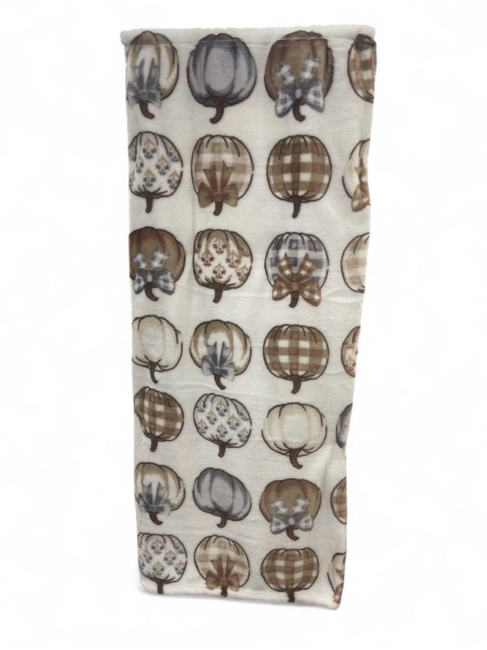 Cozy Cream Pumpkin Print Throw Blanket